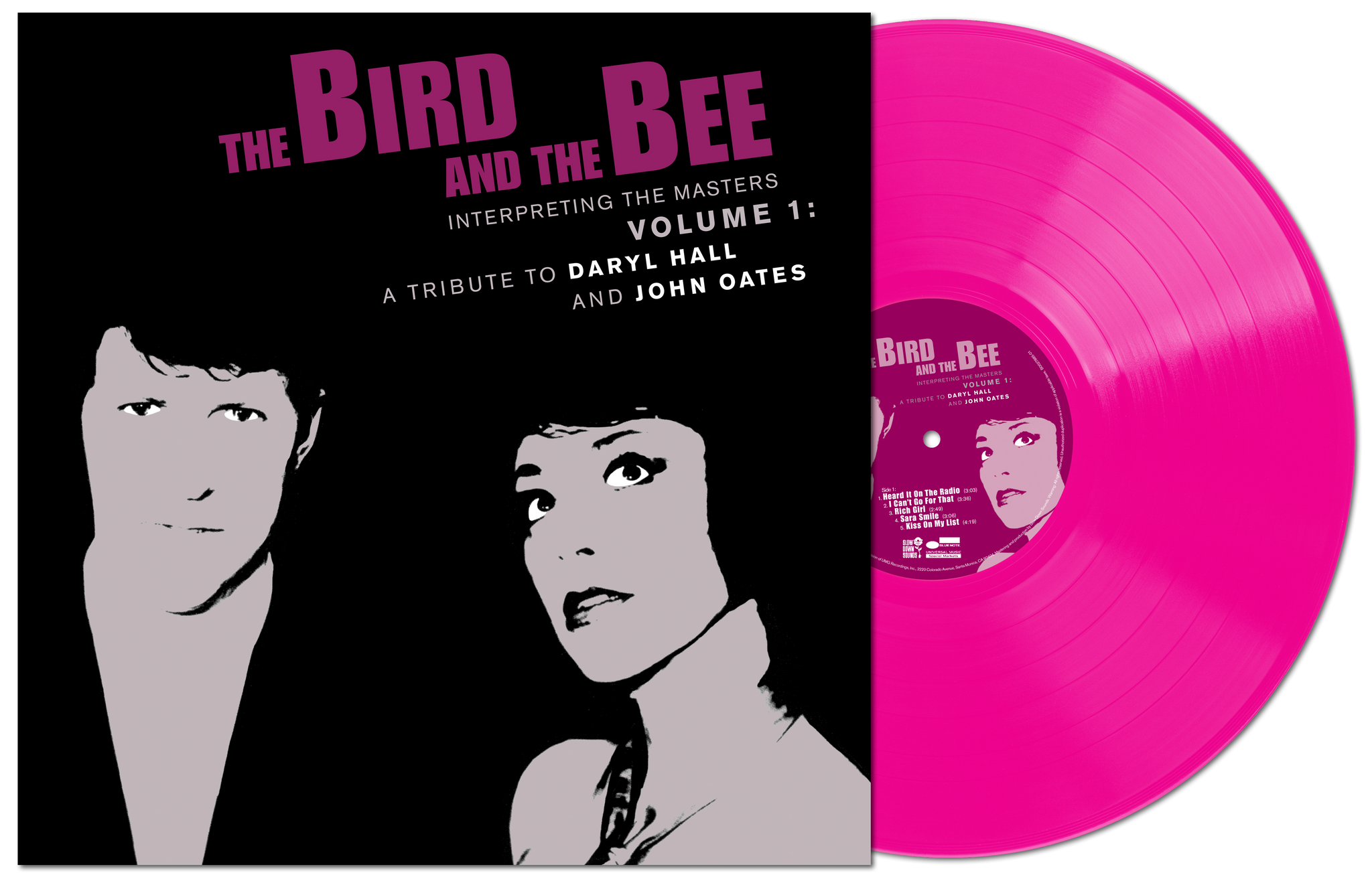 Pink Vinyl Cover for The Bird and the Bee Interpreting the masters volume 1: a tribute to Daryl Hall and John Oates, Colored Vinyl